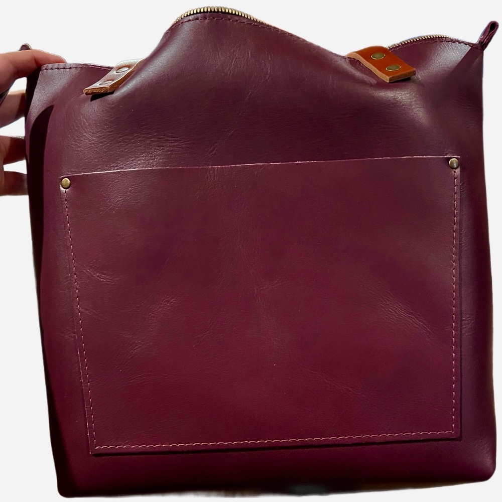 Portland Leather Lollipop medium Zipper Tote - Picture 2 of 9